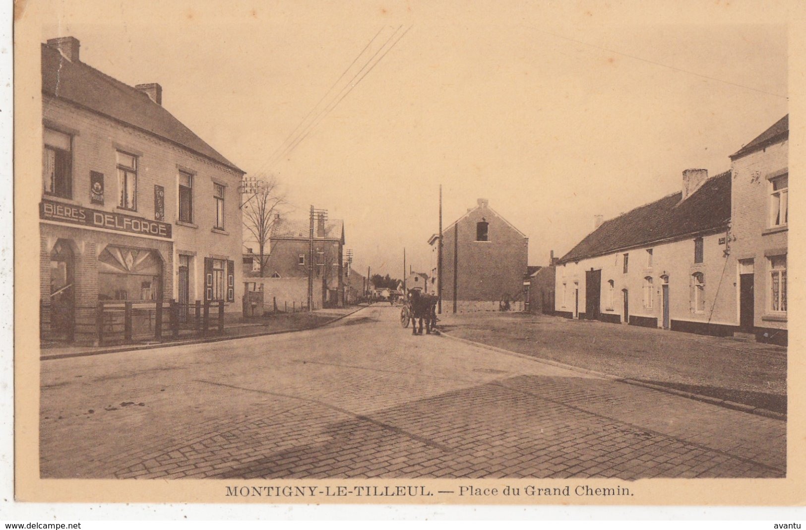 MONTIGNY LE TILLEUL / PLACE DU GRAND CHEMIN / ATTELAGE - Montigny-le-Tilleul