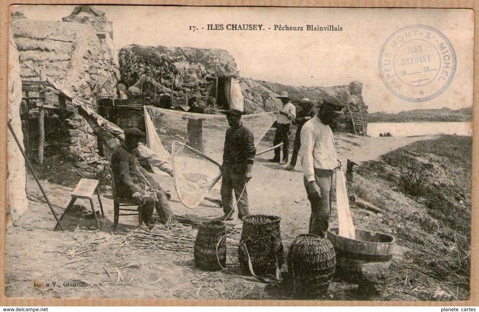 50 / ILES CHAUSEY - Pêcheurs Blainvillais (tampon 1911) Granville - Otros & Sin Clasificación