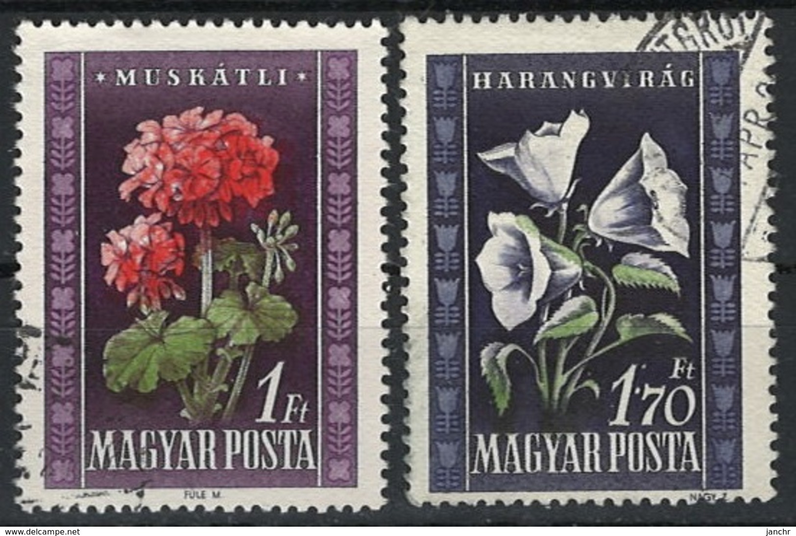 Ungarn Hungary 1950. Mi 1115-1116 Flora O - Gebraucht