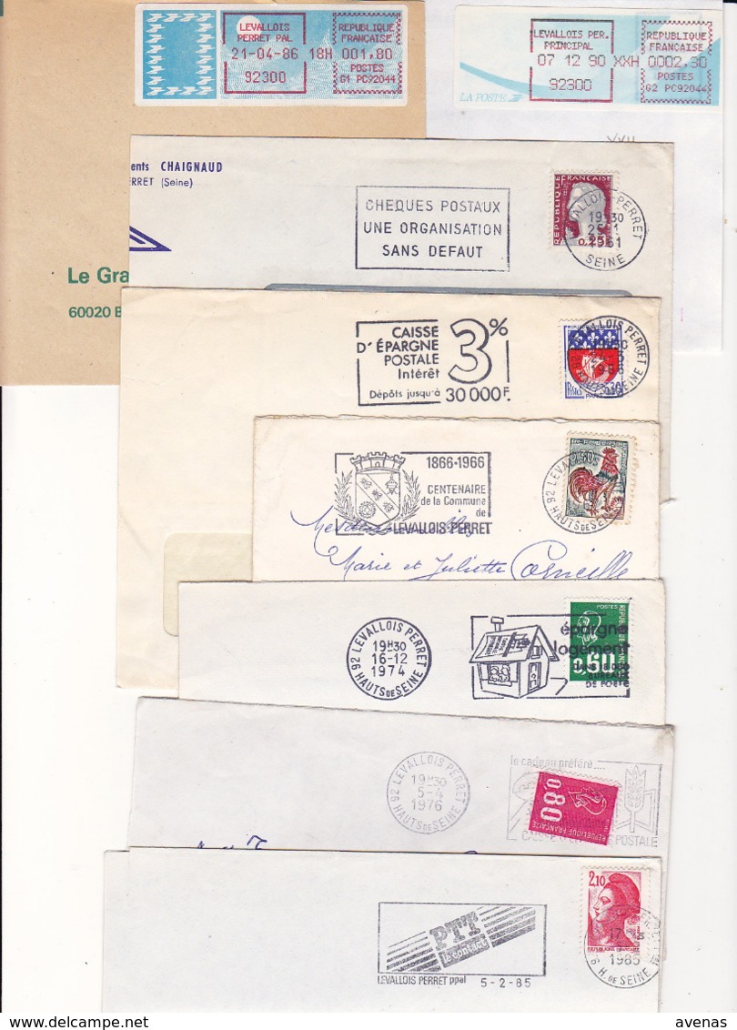 Lot 23 Lettres LEVALLOIS PERRET Département 92 Hauts De Seine : TàD Manuels Secap MOG PP Cachet Unique A200B - Handstempels