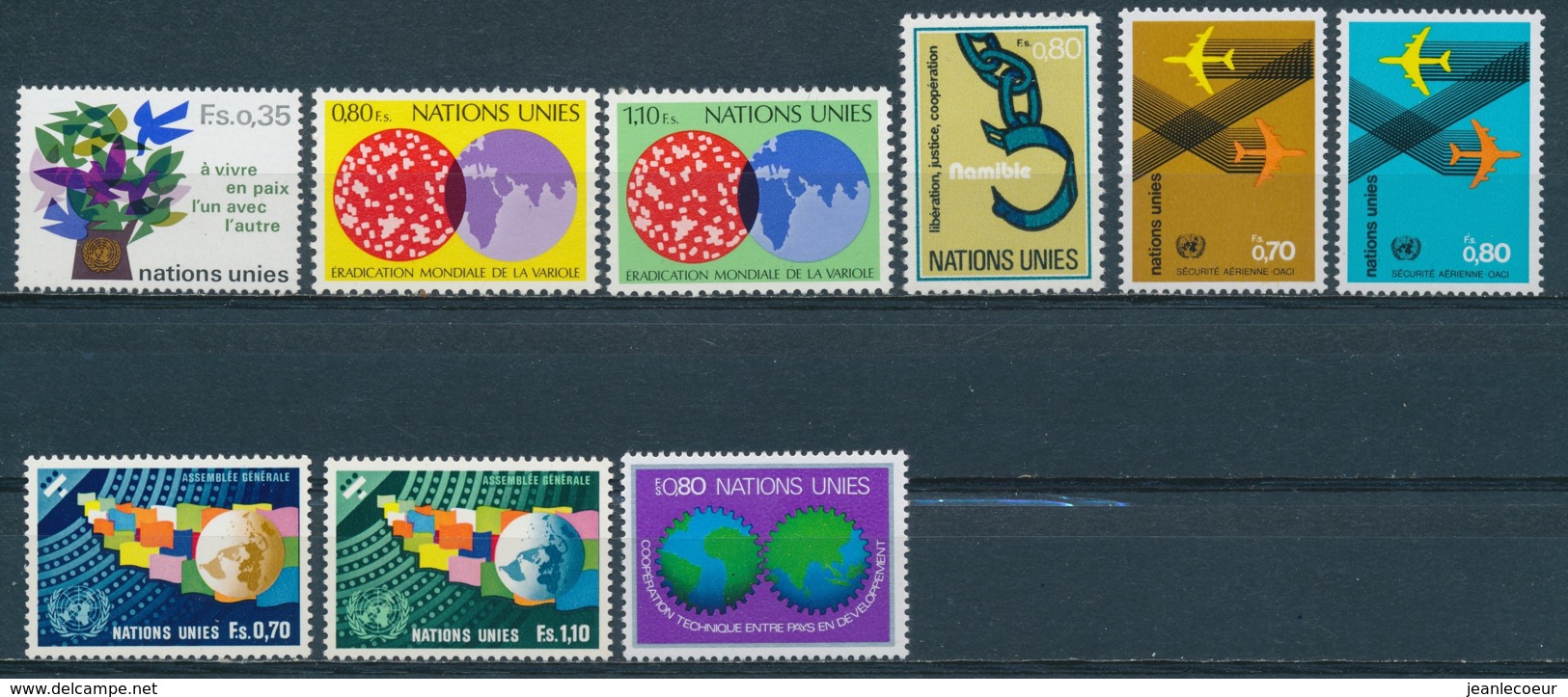 Verenigde Naties/United Nations/Nation Unis Geneve 1978 Mi: 72-80 Yt:  (PF/MNH/Neuf Sans Ch/**)(4882) - Ongebruikt