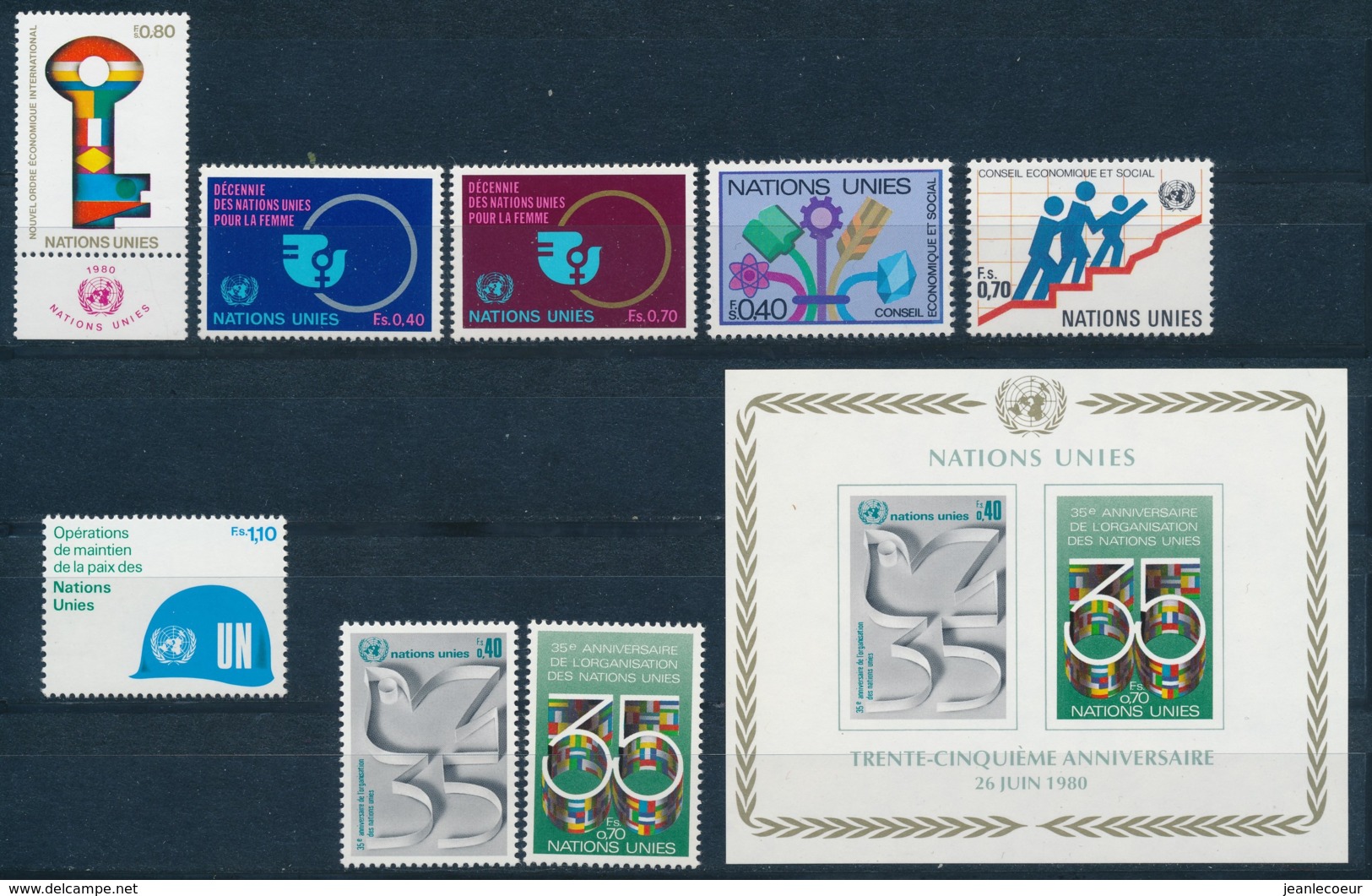 Verenigde Naties/United Nations/Nation Unis Geneve 1980 Mi: 88-95 + Block 2 Yt:  (PF/MNH/Neuf Sans Ch/**)(4886) - Ongebruikt