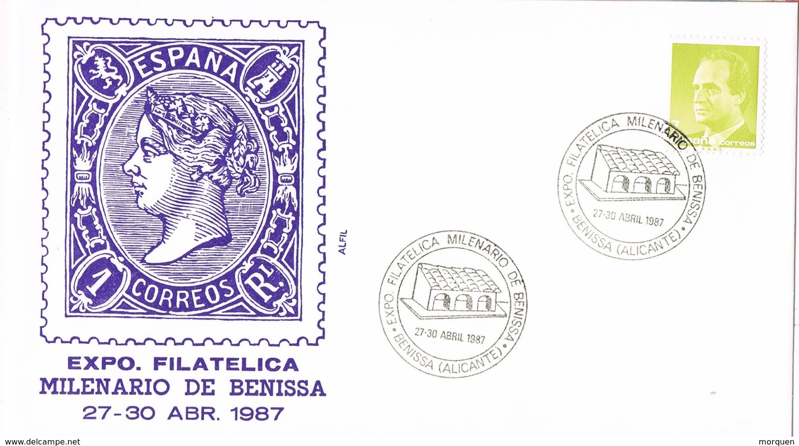 34577. Carta BENISSA (Alicante) 1987. Exposicion Milenario De BENISSA - Cartas & Documentos