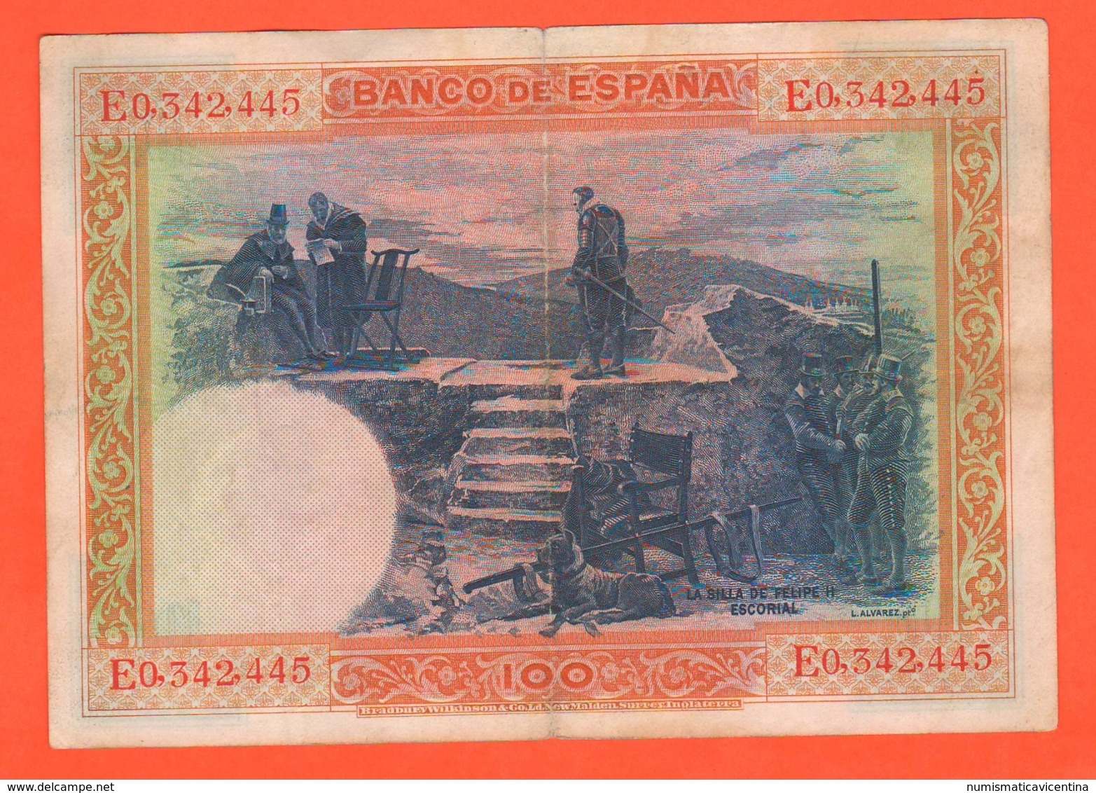 Spagna 100 Pesetas Felipe II° Del 1925 Spain Note - 100 Pesetas