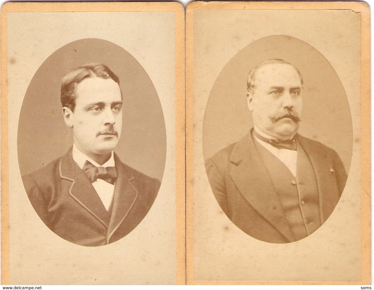 Lot De 2 Photos De Célébrités, Eugène Et René Eschassérieux, Députés De Charente-Maritime, Cdv Ca 1870, Bonapartisme - Personalità