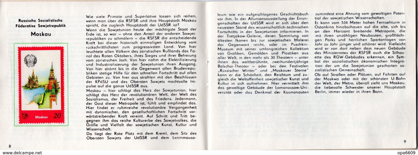 (Kart-ZD)DDR Sammelheft für die DSF-Sondermarkenserie 1977 "Zu Gast bei Freunden" kompl. mit 20 Marken