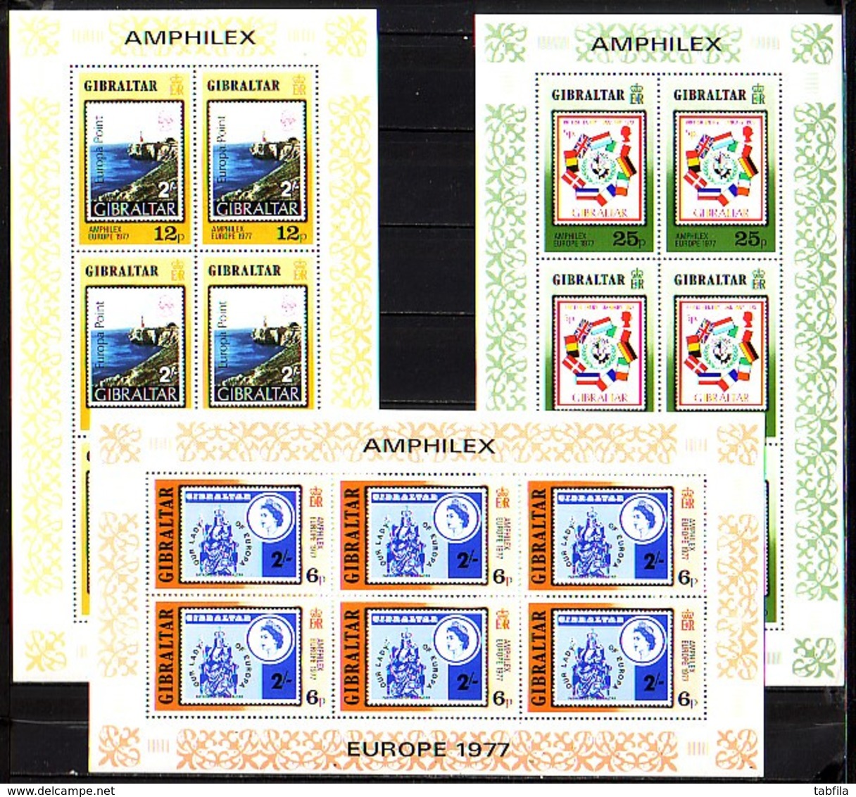 GIBRALTAR - 1977 - Amphilex - Europe 1977 - 3 PF De 6 Tim.** - Gibilterra