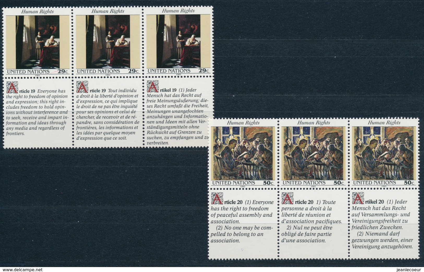 Verenigde Naties/United Nations/Nation Unis New York 1992 3 Str Mi: 640-641 Yt:  (PF/MNH/Neuf Sans Ch/**)(4889) - Ongebruikt