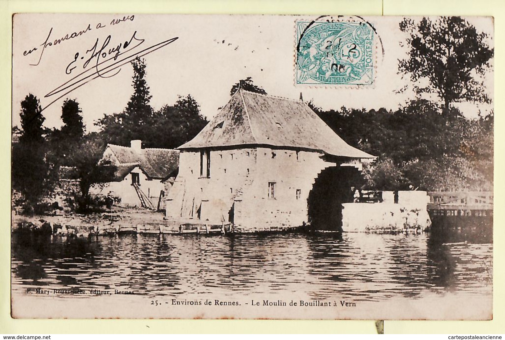 X35105 Peu Commun VERN Moulin à Eau BOUILLANT Environs De RENNES 1900s à CHASSE Rennes- Mary ROUSSELIERE 2 - Autres & Non Classés