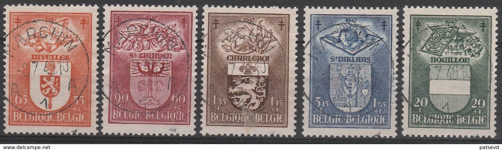 756/760 Wapenschilden/Armoiries De Villes Belges Oblit/gestp Centrale - Used Stamps