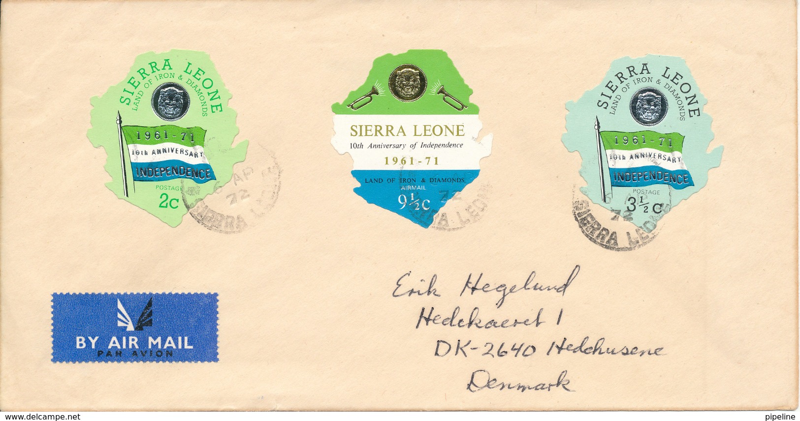 Sierra Leone Cover Sent To Denmark 6-4-1972 (see The Stamps) - Sierra Leone (1961-...)