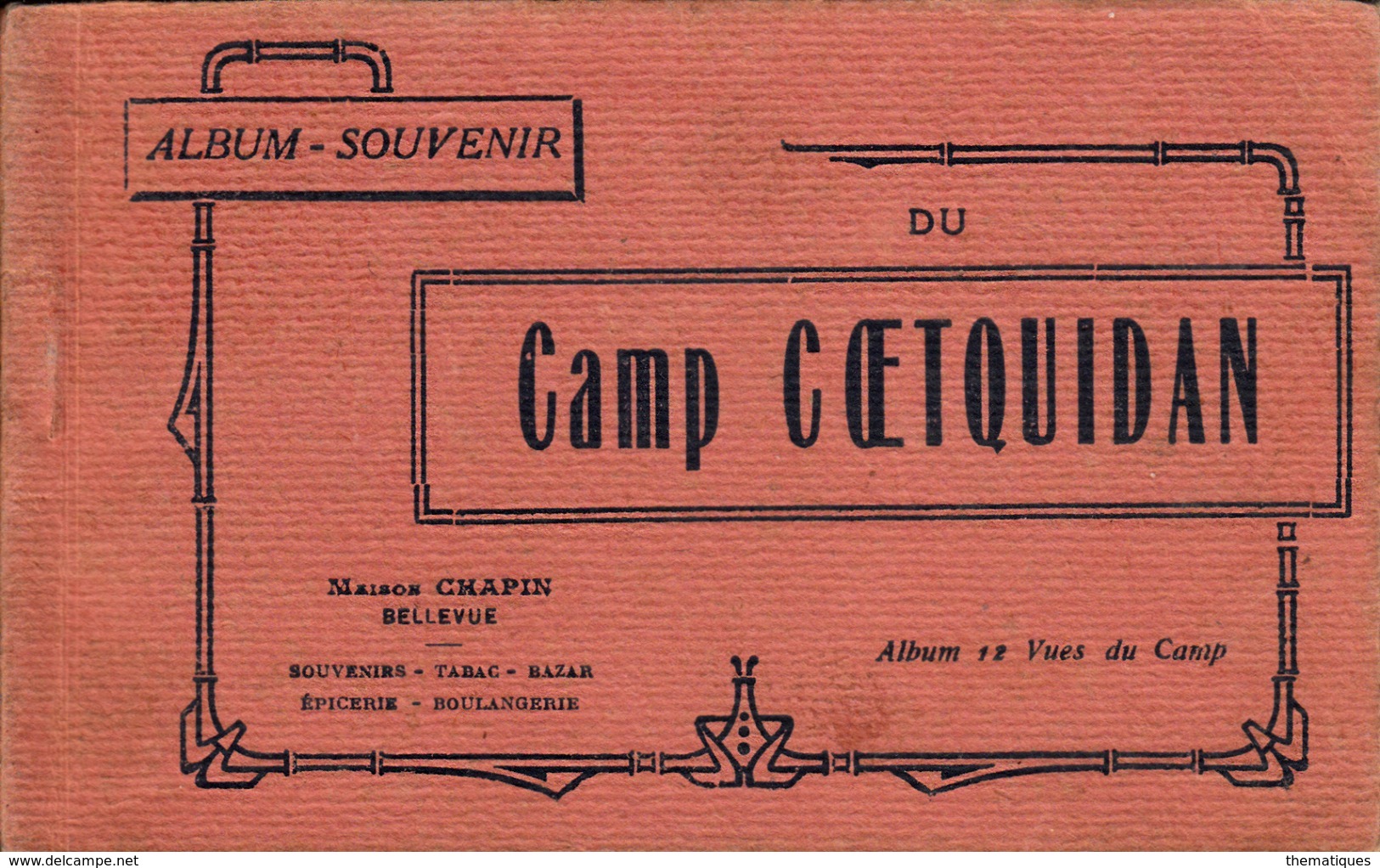 Thematiques 56 Morbihan Militaria Camp De Coëtquidan Maison Chapin Bellevue Carnet 12 Vues Album Souvenir Complet - Guer Coetquidan