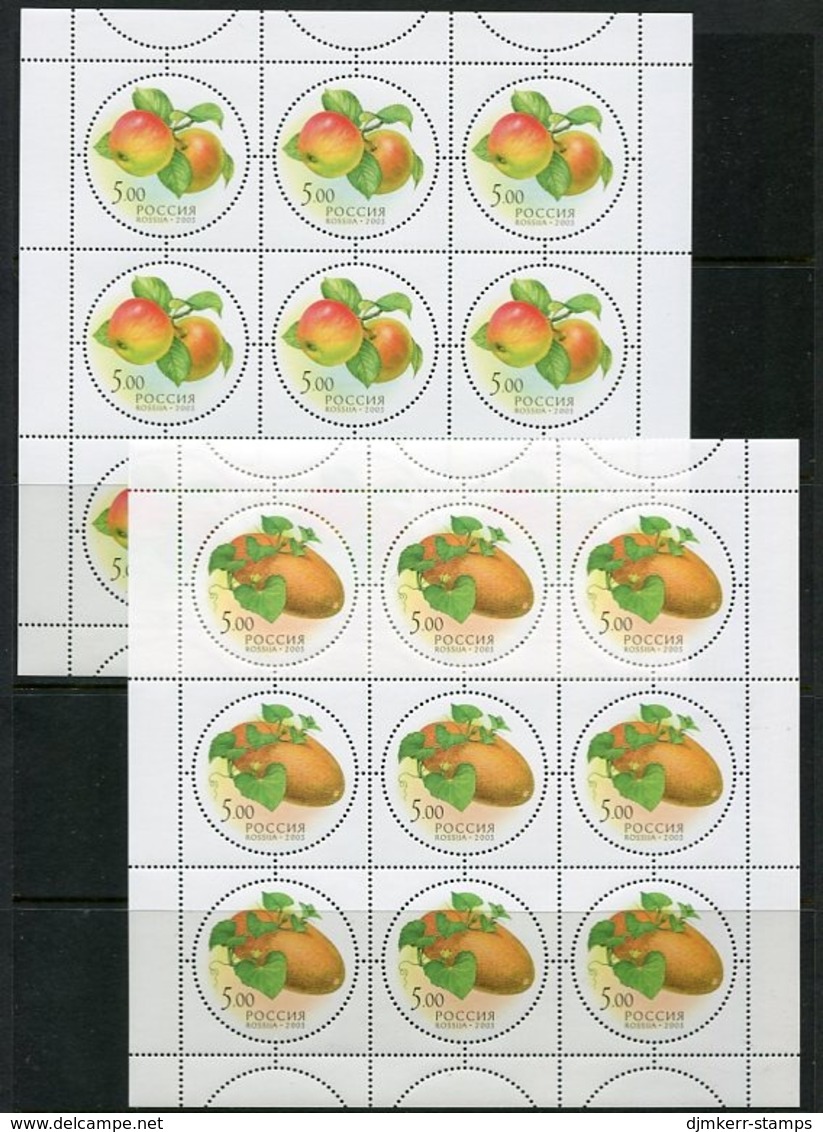 RUSSIA 2003 Fruits Sheetlets Of 9 MNH / **.  Michel 1113-17 - Blocs & Hojas