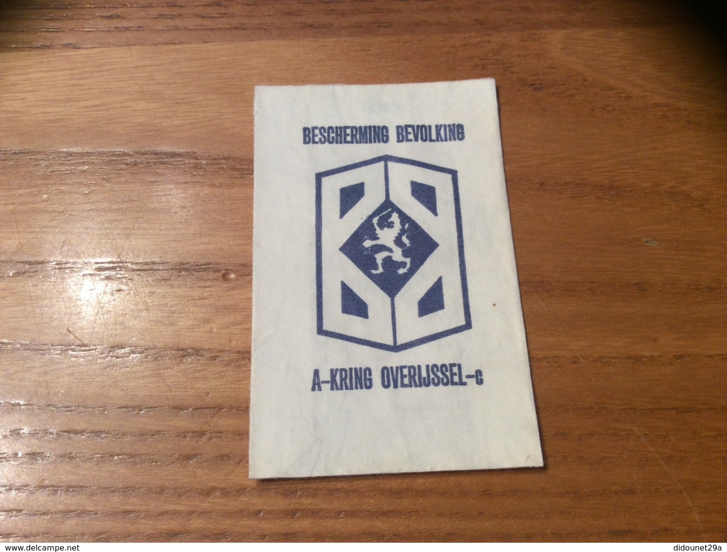 Ancien Sachet De Sucre Pays-Bas "BESCHERMING BEVOLKING - OVERIJSSEL " Blason - Sugars