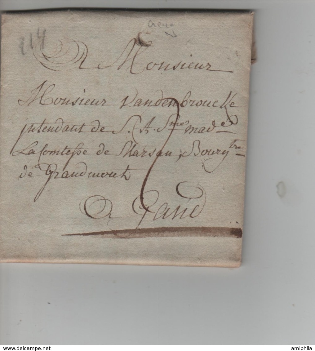 CBPN63/ Précurseur LAC Daté De Lessines 20/3/1790 ,marque En Creux > Gand Port 2 - 1790-1794 (Austr. Revol. & Fr. Invas.)