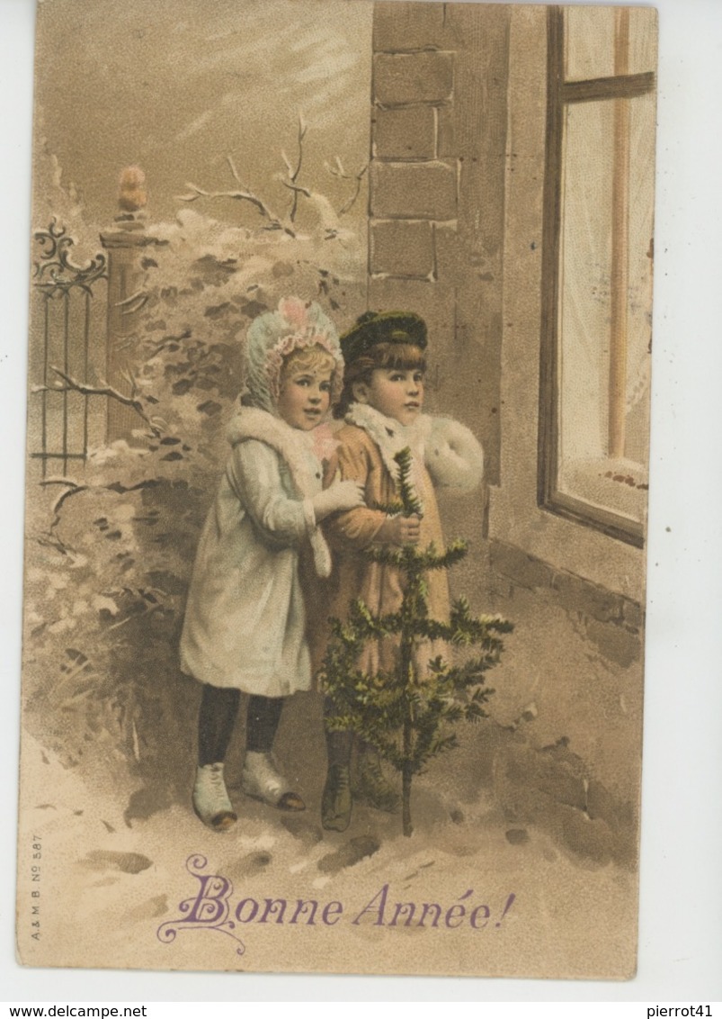 ENFANTS - LITTLE GIRL - MAEDCHEN - Jolie Carte Fantaisie Enfants Avec Sapin De "Bonne Année " - Neujahr