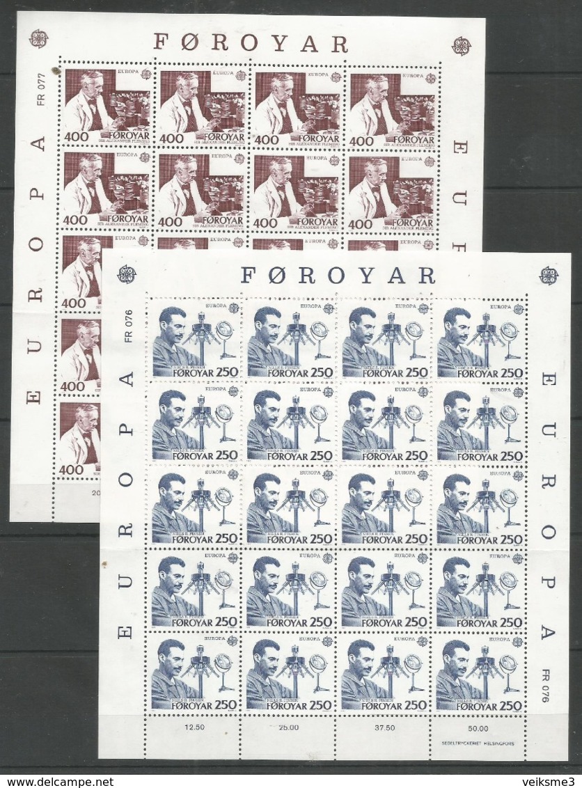 20x FOROYAR - MNH - Europa-CEPT - Famous People - 1983 - Folded Sheets - 1983