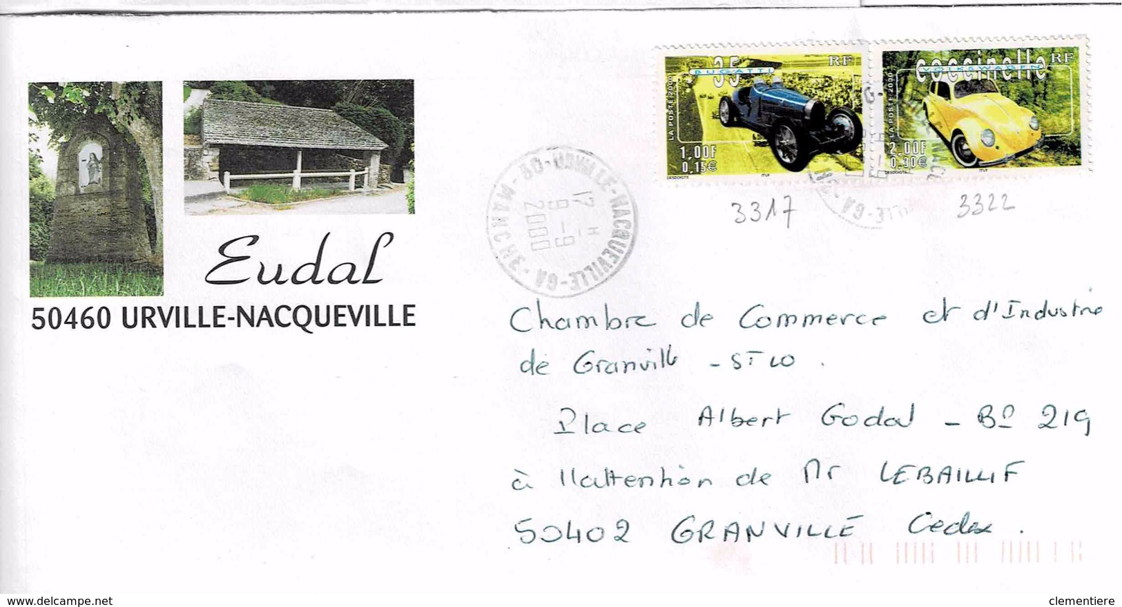 TP N°3317 Et 3322 Sur Enveloppe Illustrée De Urville Nacqueville - 1961-....