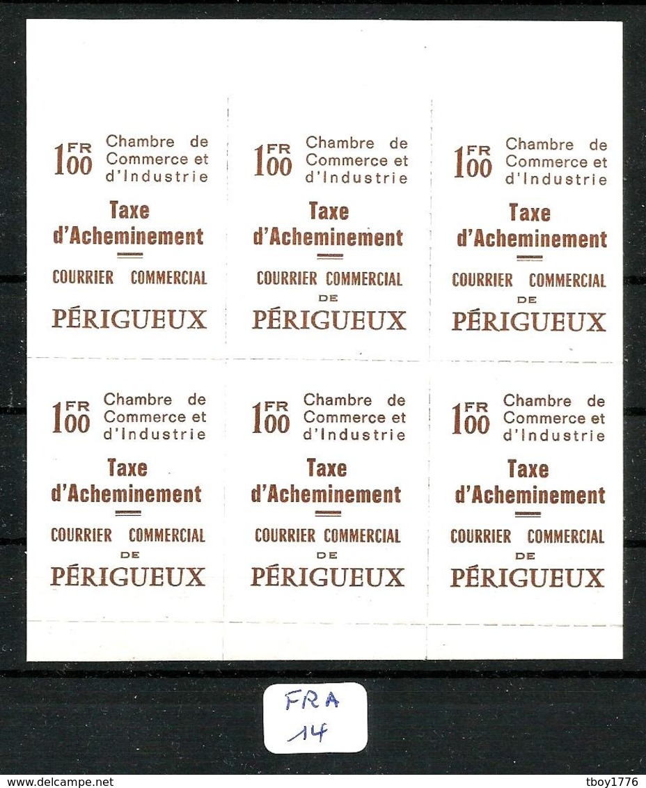 FRA YT Grève Périgueux En (X) Toujours Sans Gomme En Bloc De 6 - Altri & Non Classificati