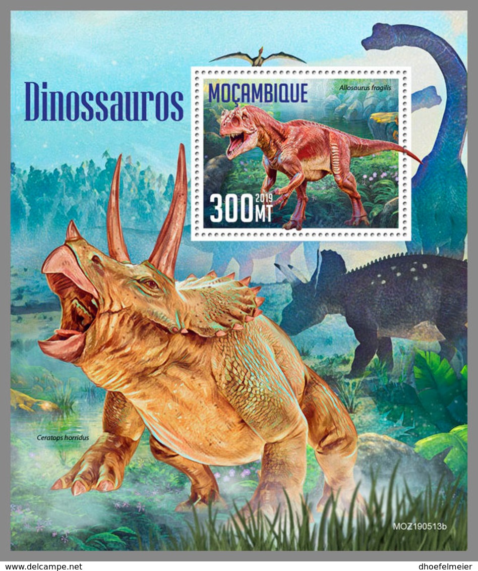 MOZAMBIQUE 2019 MNH Dinosaurs Dinosaurier Dinosaures S/S - OFFICIAL ISSUE - DH1944 - Vor- U. Frühgeschichte