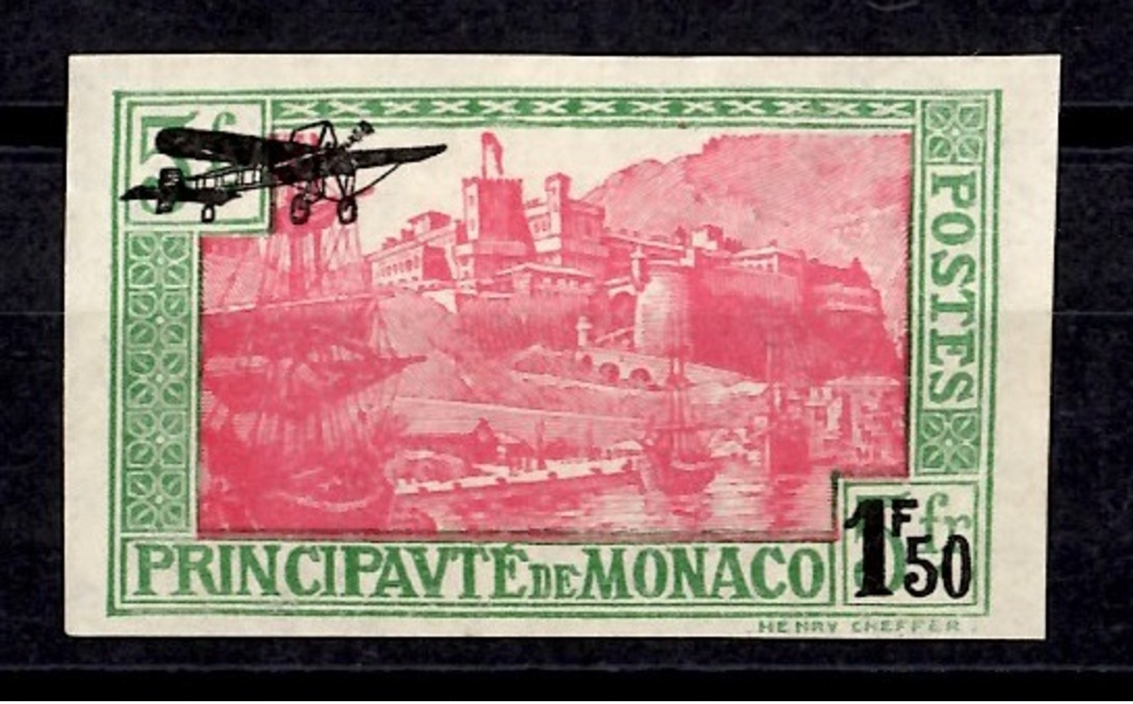 Monaco Poste Aérienne YT N° 1 Non Dentelé Neuf *. B/ TB. A Saisir! - Aéreo