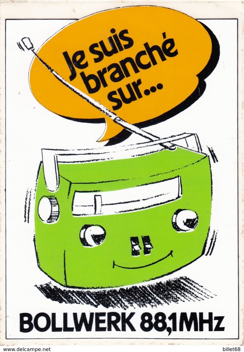 Autocollant -  RADIO - JE SUIS BRANCHE SUR...  BOLLWERK 88.1 Mhz - Autocollants