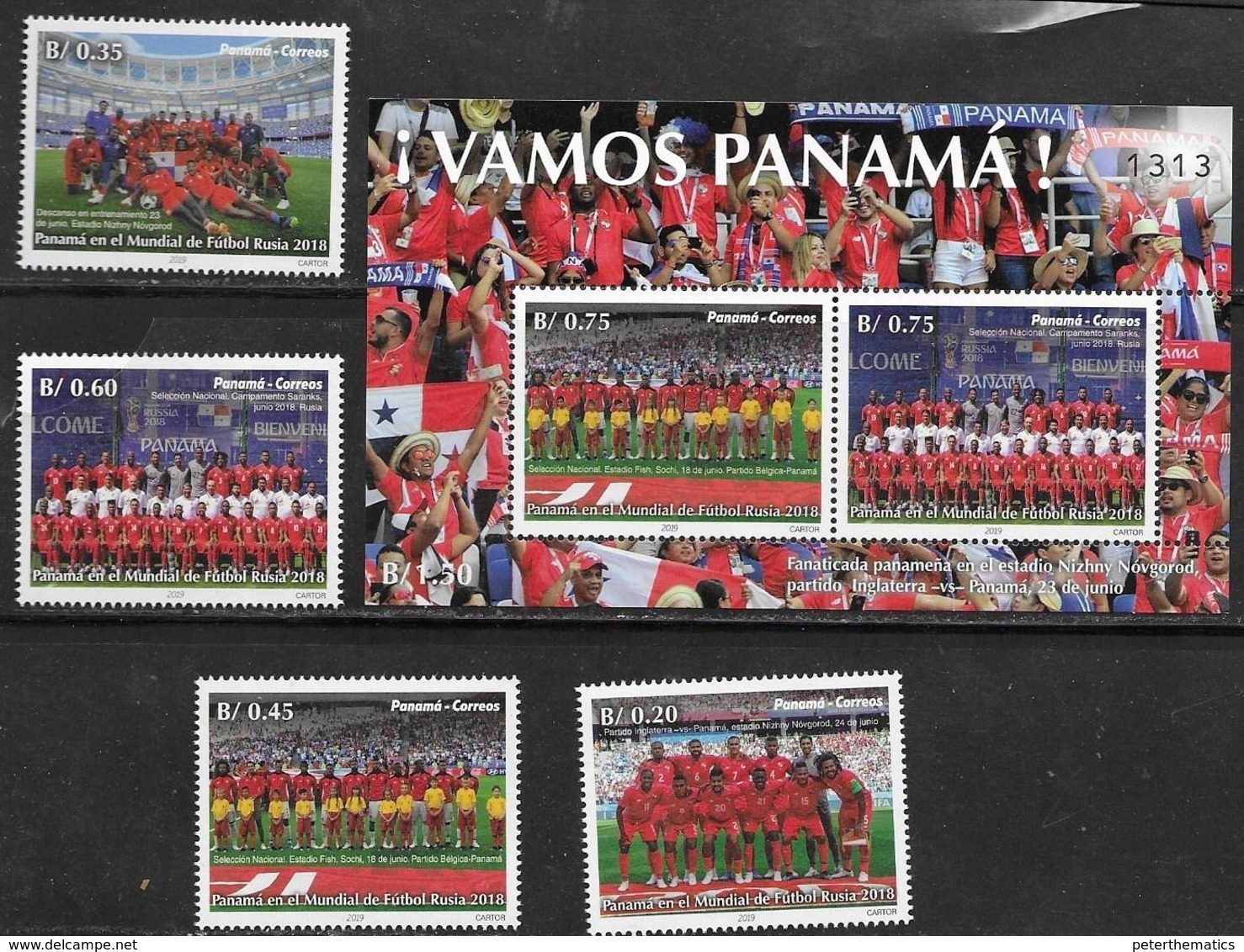 PANAMA, 2019, MNH, FOOTBALL, RUSSIA WORLD CUP 2018, PANAMA TEAM, SUPPORTERS, 4v+S/SHEET - 2018 – Russia