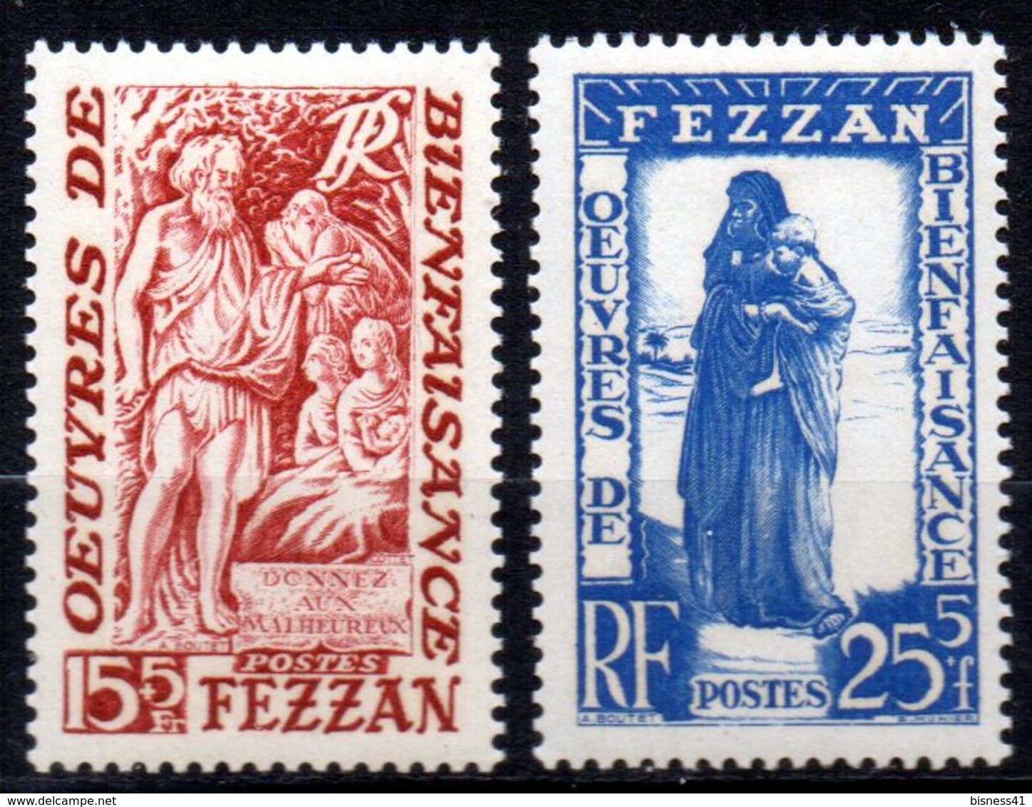 Col17  Colonie Fezzan N° 54 & 55 Neuf XX MNH Cote 9,00€ - Unused Stamps