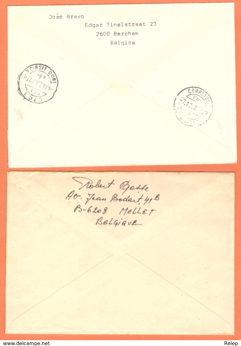 Belgique 1984 Et 1987 Berchem Letter Envelope For Lisbon 07-12-87 - Used Stamps