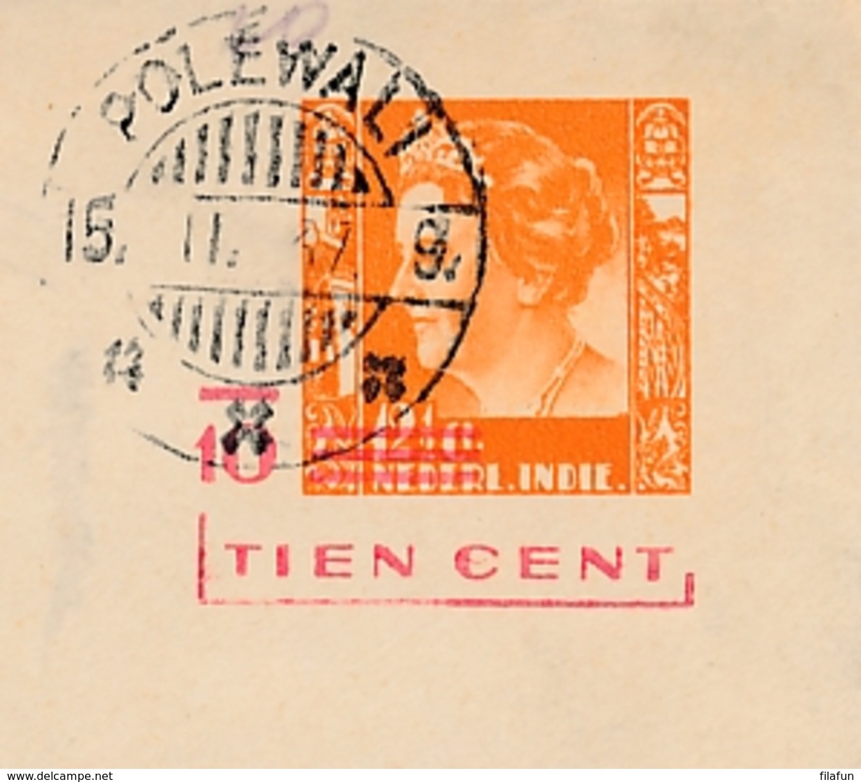Nederlands Indië - 1937 - 10 Op 12,5 Cent Wilhelmina, Envelop G56b Van LB POLEWALI Naar Makasser - Nederlands-Indië