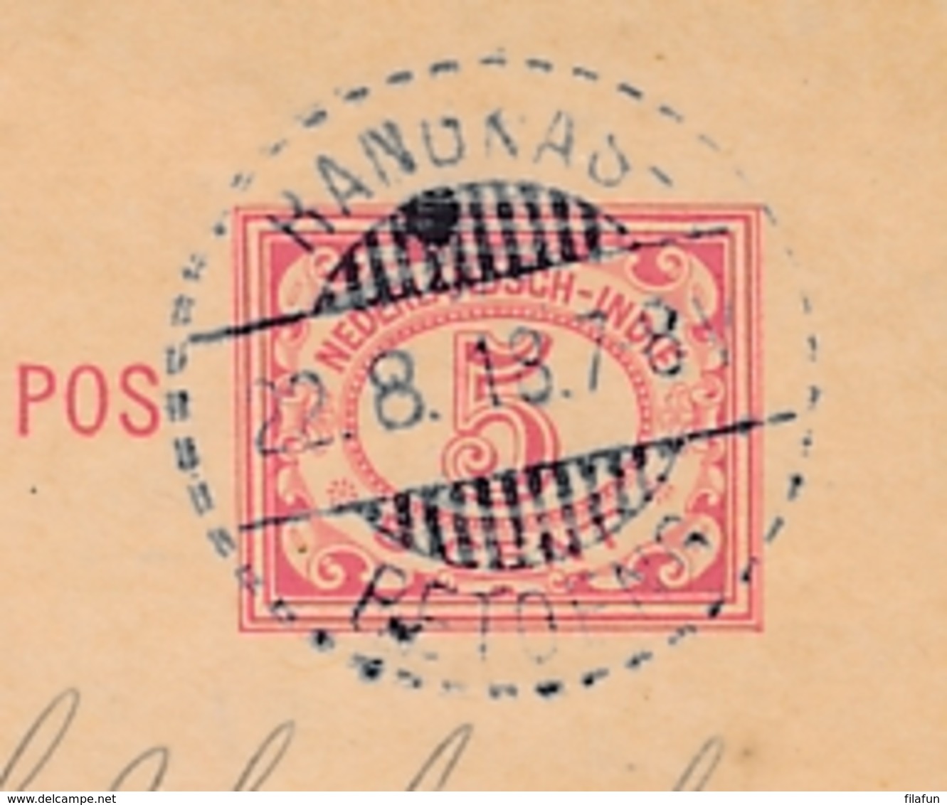 Nederlands Indië - 1918 - 5 Cent Cijfer, Briefkaart G23 Van LB RANGKAS-/BETOENG Naar Buitenzorg - Nederlands-Indië