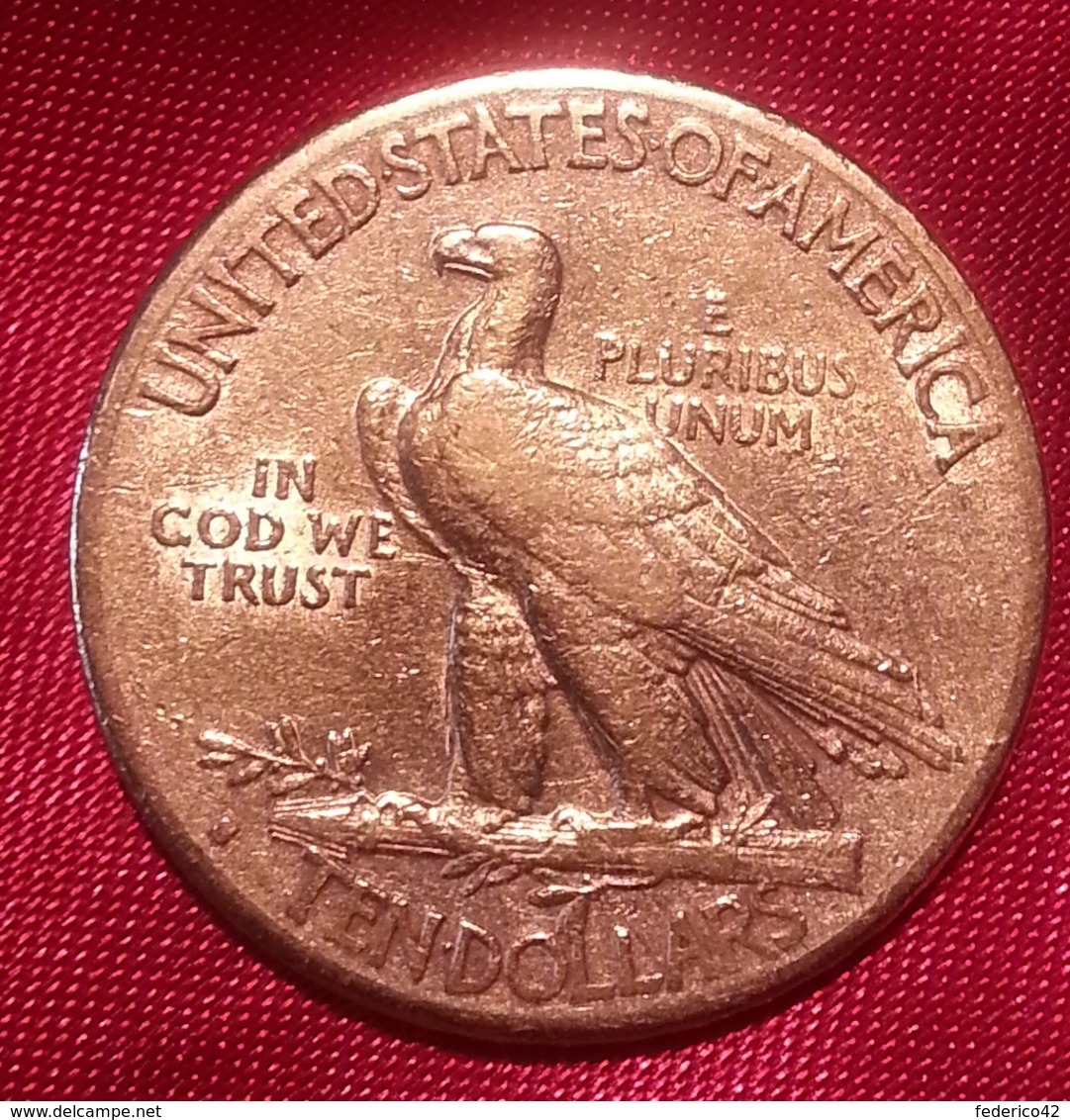 ORO STATI UNITI AMERICA RARO 10 DOLLARI INDIANO 1908 SEGNO DI ZECCA "S"  SPL - 10$ - Eagle - 1907-1933: Indian Head