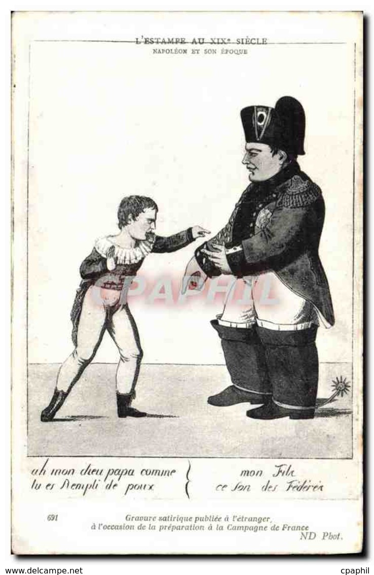 CPA Histoire Napoleon 1er Gravure Satirique - Histoire