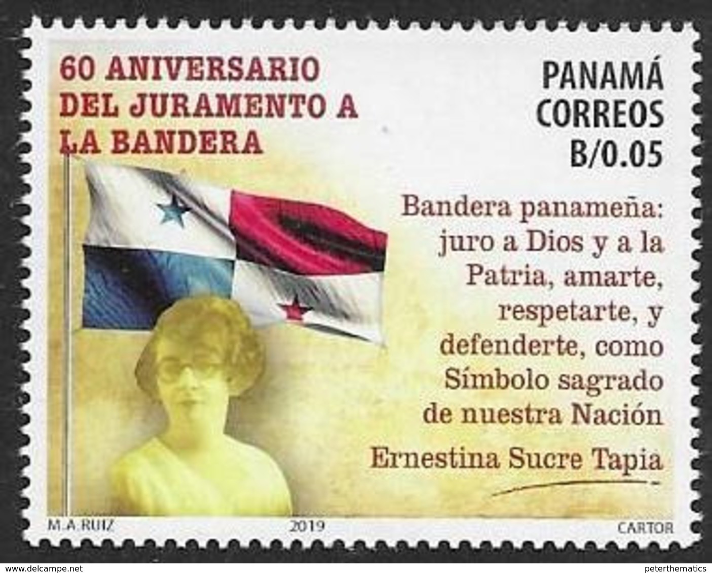 PANAMA, 2019, MNH, FLAGS, PANAMANIAN FLAG, OATH TO THE FLAG, 1v - Timbres