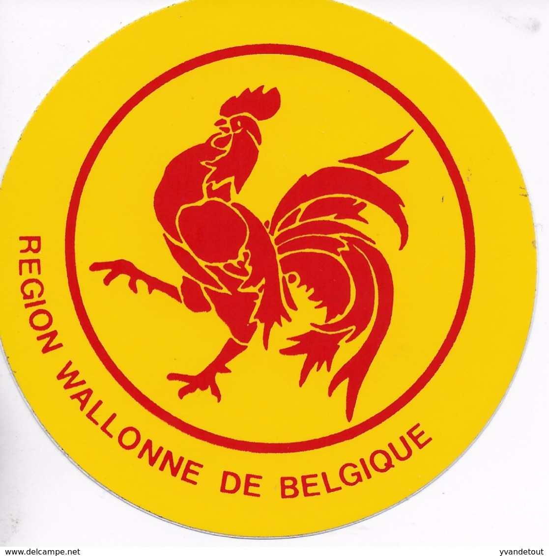 Autocollant. Coq Wallon. Région Wallonne. Wallonie - Autres & Non Classés