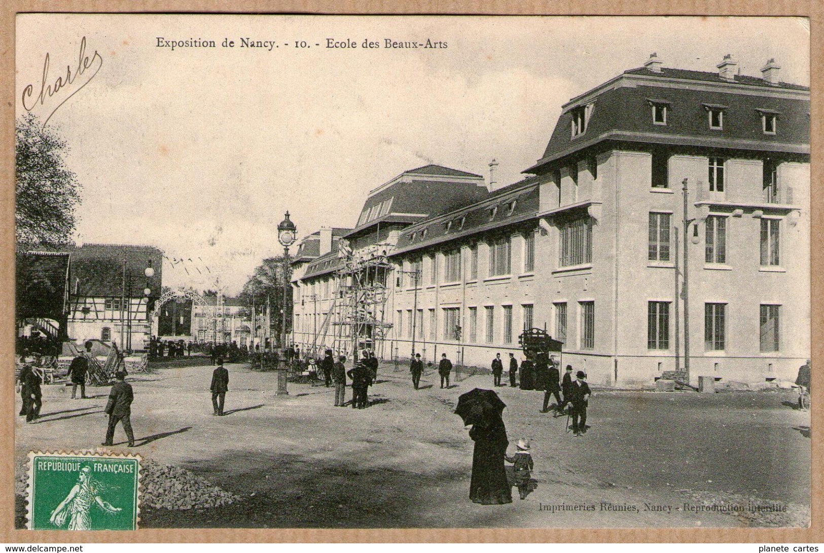 54 / Lot de 10 cartes : NANCY - Exposition de Nancy en 1909 (toboggan, guignol, petit chemin de fer, ferme lorraine...)