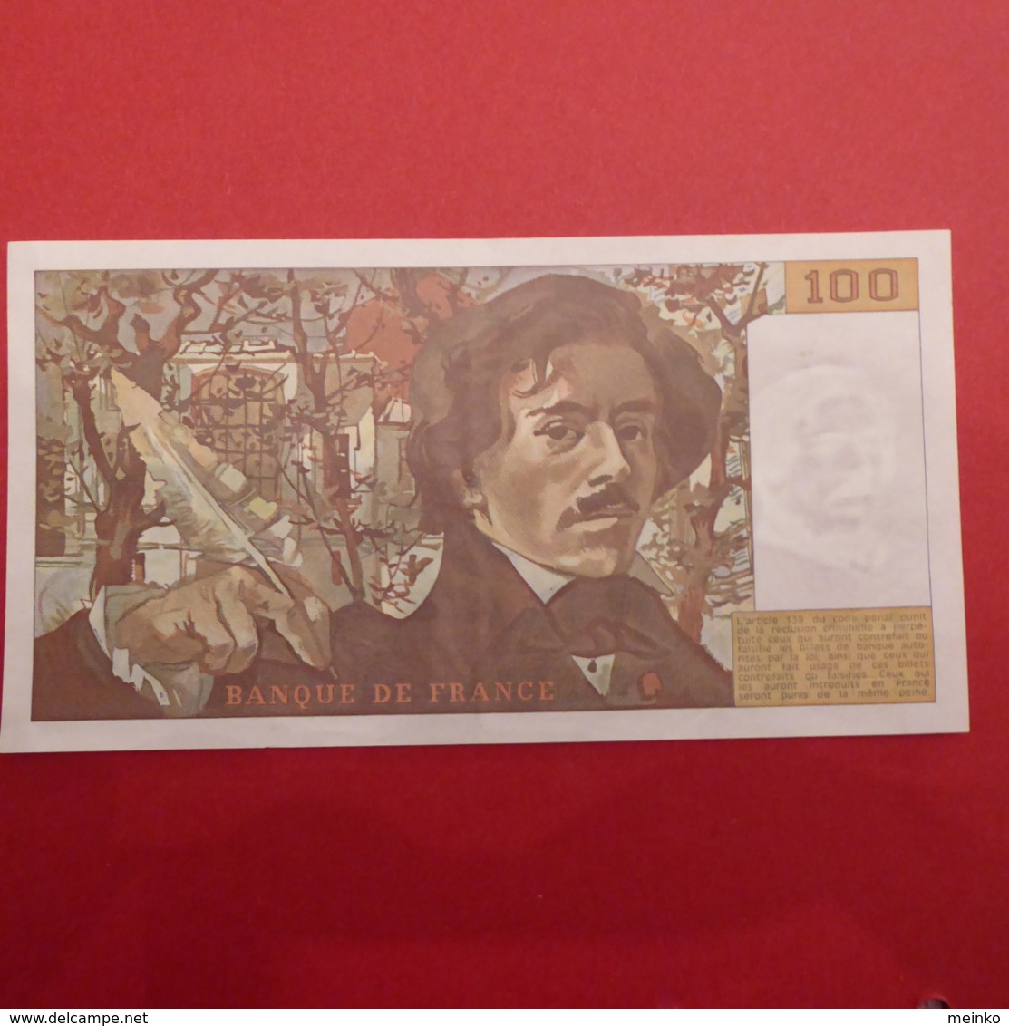 Billet De 100 Francs Eugène Delacroix Fauté - Fautés