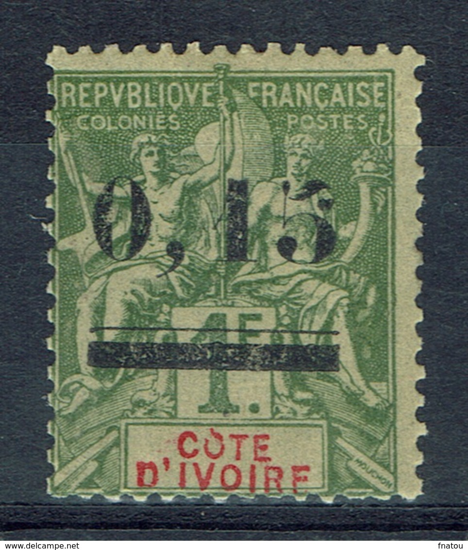 Ivory Coast, "Groupe" Overprint, 0,15/1f., 1904, MH VF - Unused Stamps