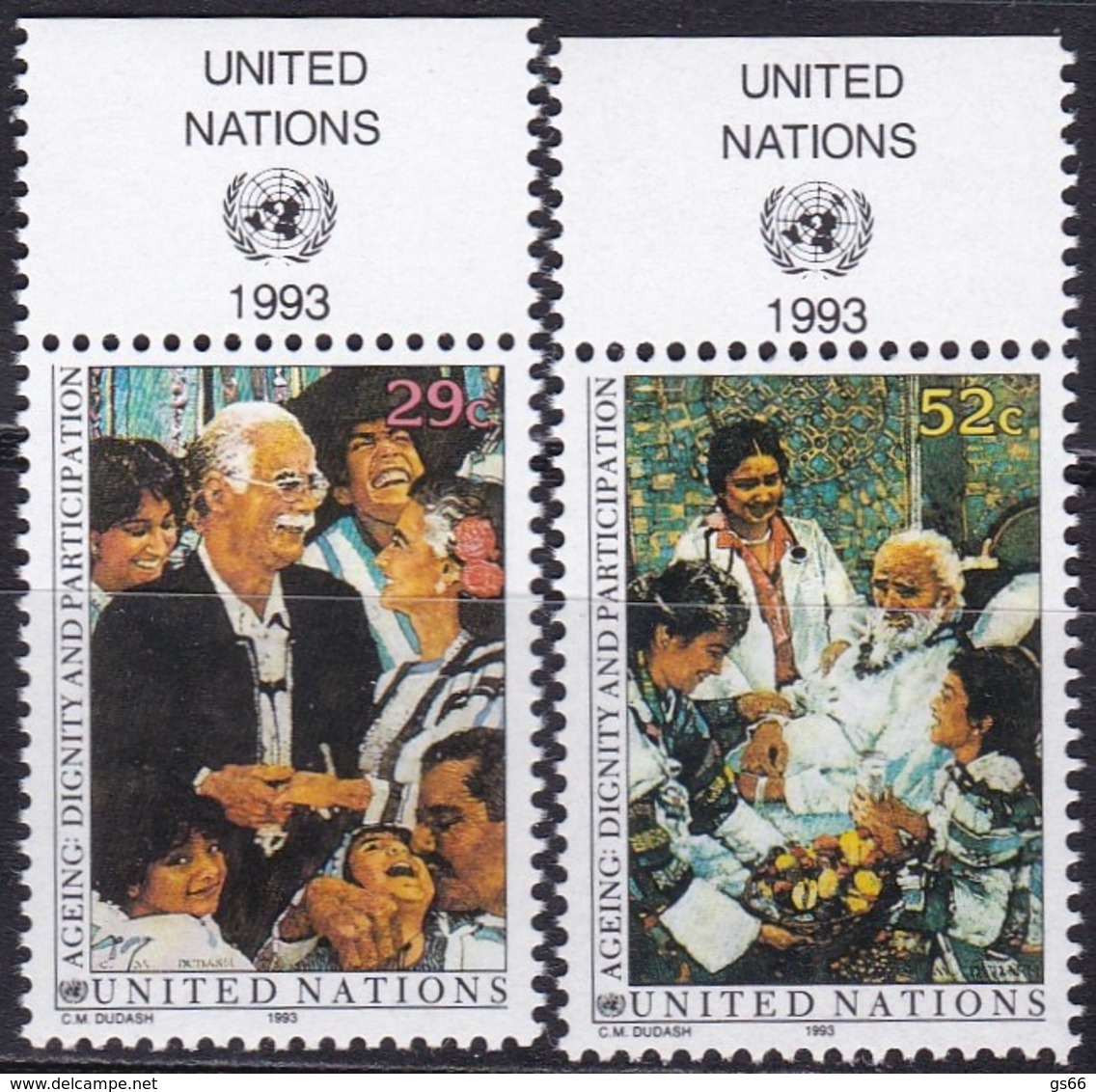 UNO-New York, 1993, 642/43,  MNH **,  Würde Und Teilhabe Für Senioren. - Nuovi