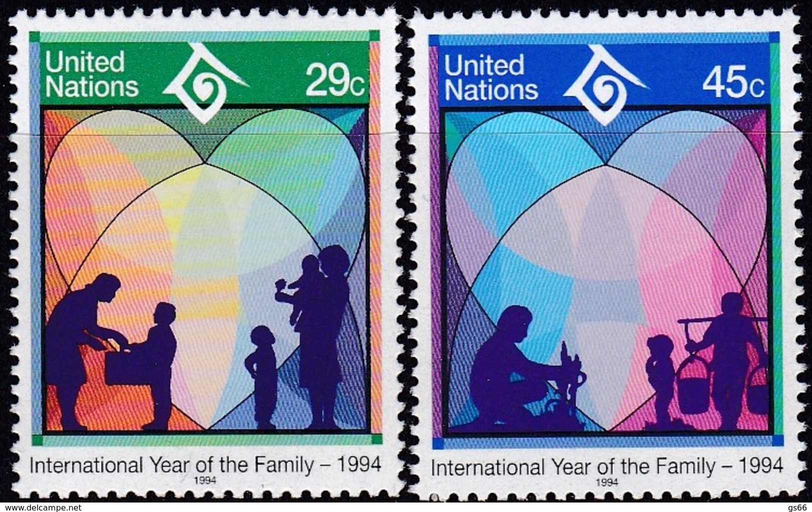 UNO-New York, 1994, 661/62,  MNH **,  Jahr Der Familie. - Unused Stamps