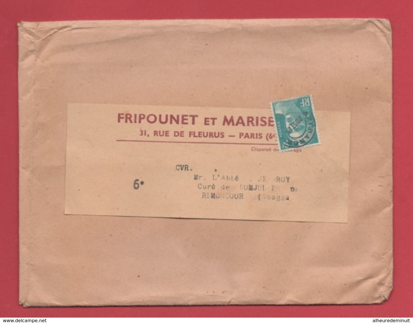 Publicité"FRIPOUNET ET MARISETTE"coeurs âmes Vaillantes"abbé JEANROY Curé DOMJULIEN"REMONCOURT"timbre Préo N°101 - 1921-1960: Période Moderne