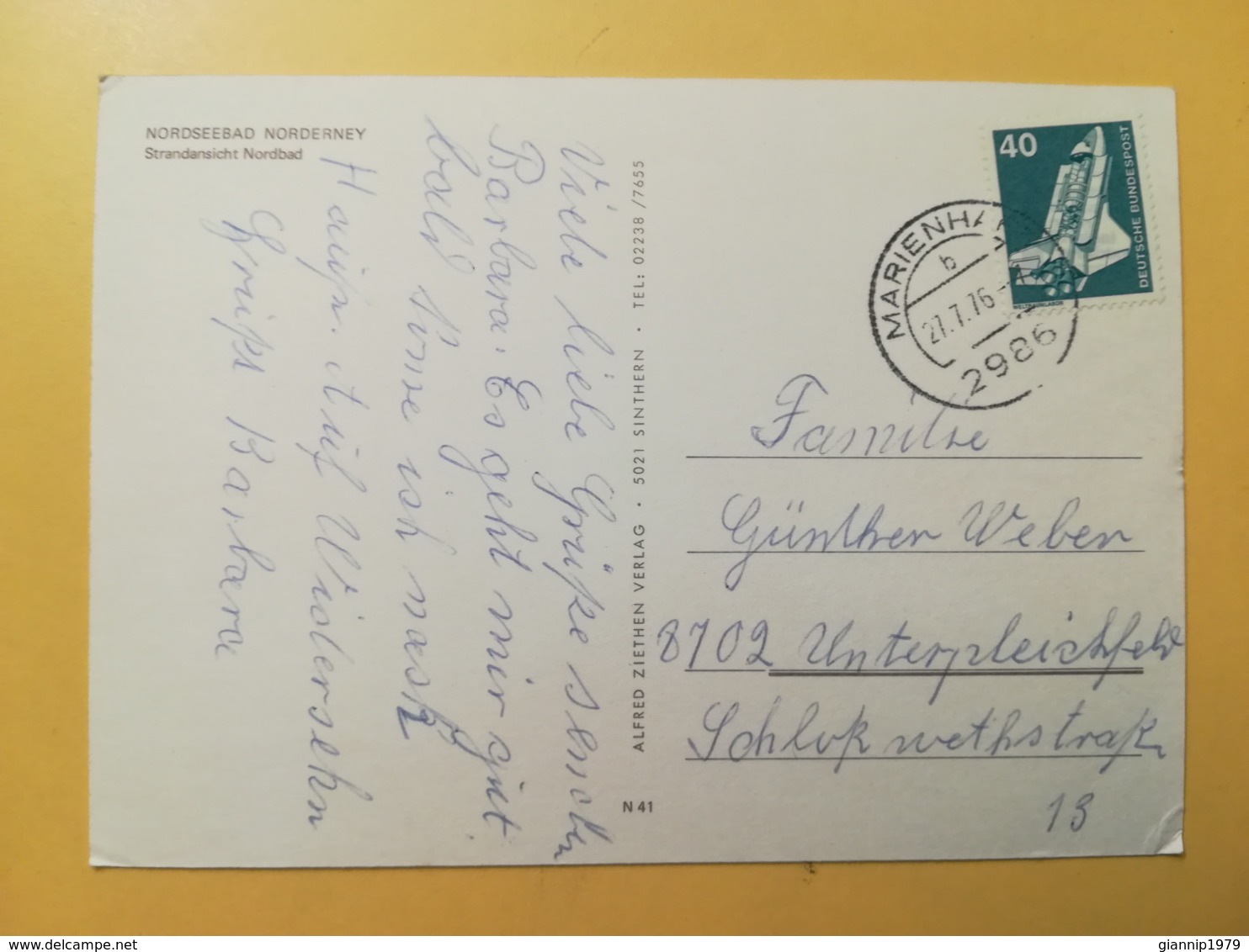 CARTOLINA POSTCARD GERMANIA DEUTSCHE 1976 NORDSEEBAD NORDERNEY BOLLO INDUSTRIA INDUSTRY OBLITERE' POSTKARTEN - Altri & Non Classificati