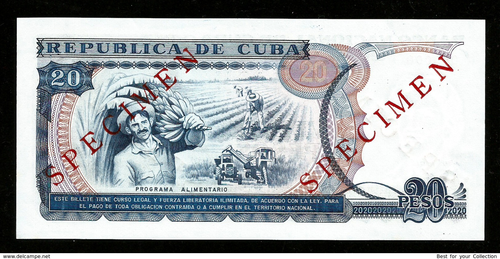 * Cuba 20 Pesos 1991  ! SPECIMEN ! - Cuba