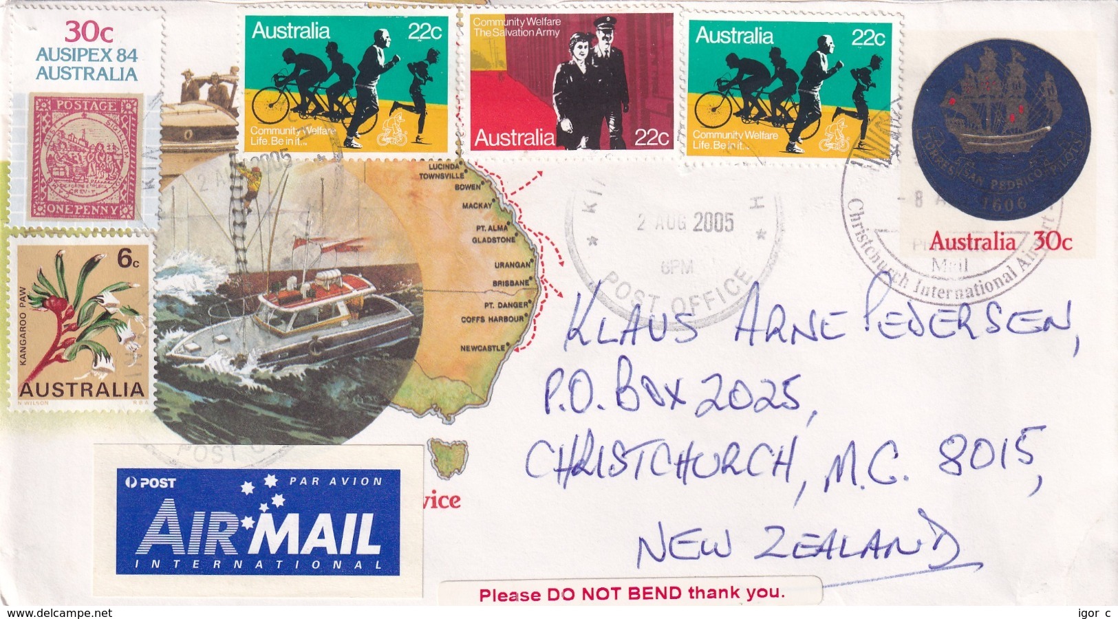 Australia 1984 Postal Stationery Cover; Costal Pilot Service In Australia; Safe Traffic; Boats; Bicycle; Flowers; - Summer 2000: Sydney - Paralympic