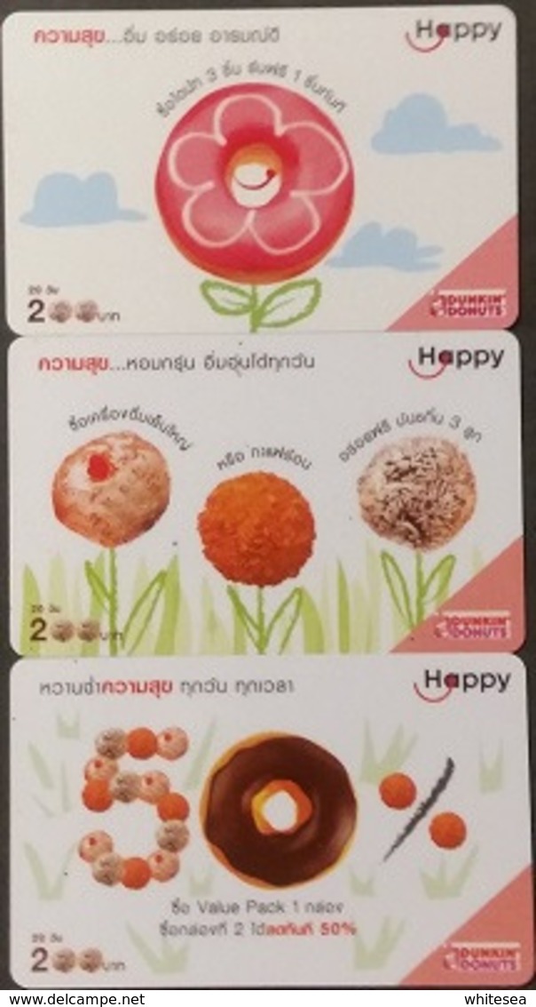 3 Mobilecards Thailand - Happy - Werbung - Donuts - Thaïland