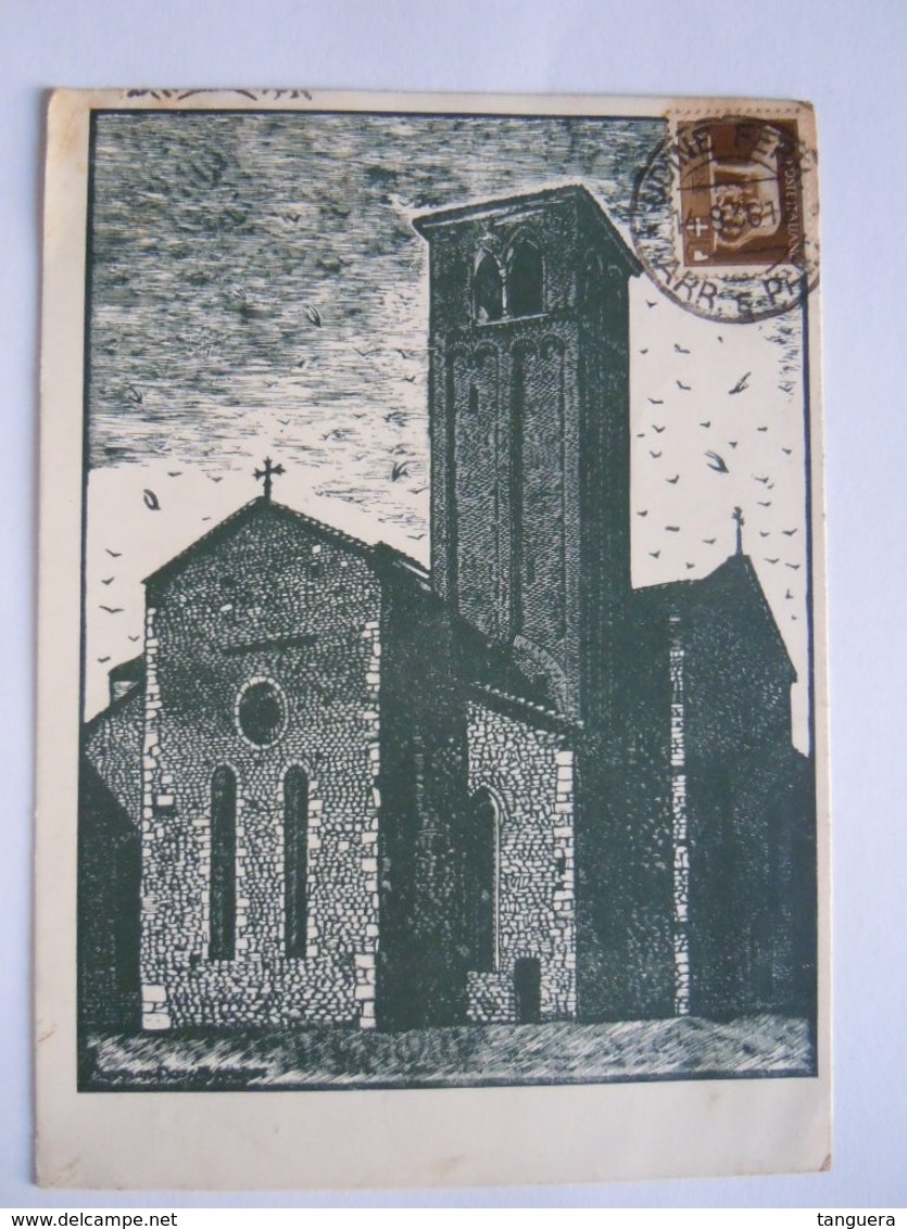 Udine Chiesa Di S. Francesco Dell'Ospedale Xilografia Di Bruno Da Osimo Circulée 1936 - Udine