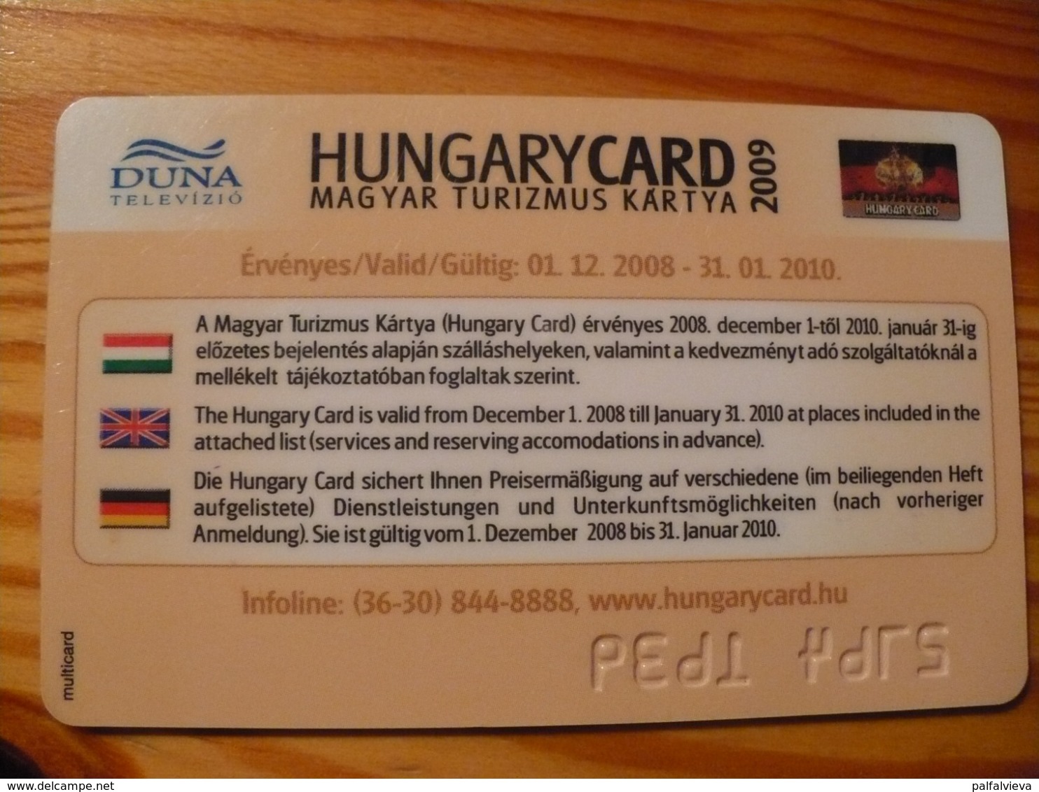 Tourism Card Hungary 2009 - Autres & Non Classés