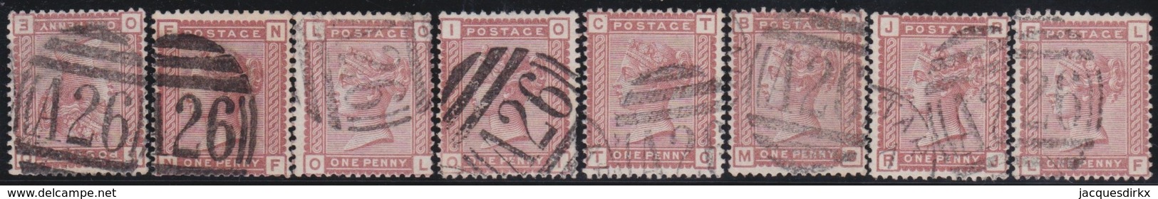 Great Britain    .   Yvert      .   68  8x  (1880-81)     .    O     .  Cancelled    .   /   .   Gebruikt - Used Stamps