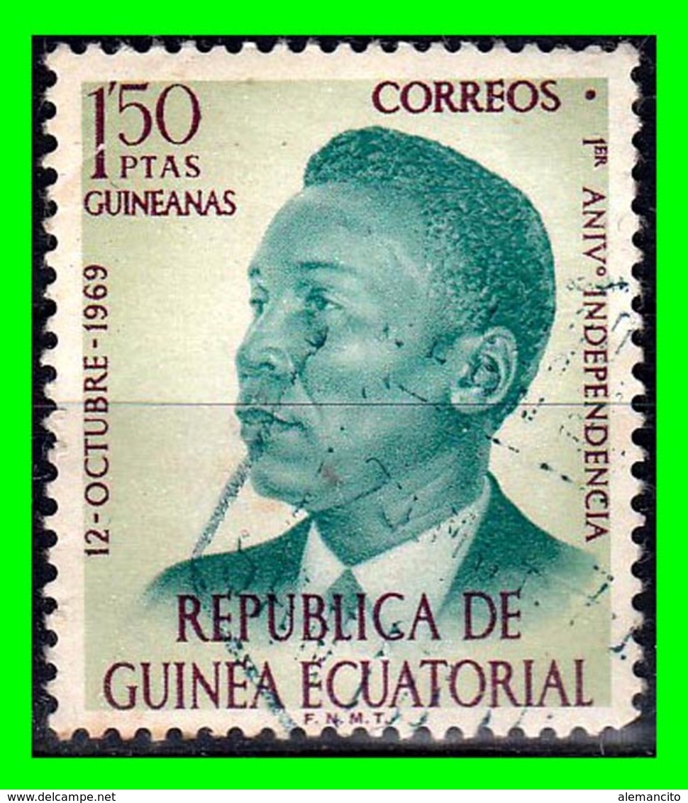 GUINEA ECUATORIAL SELLO AÑO 1960 PRESIDENTE FRANCISCO MESIAS VALOR 1.50 PESETAS - Guinea Ecuatorial