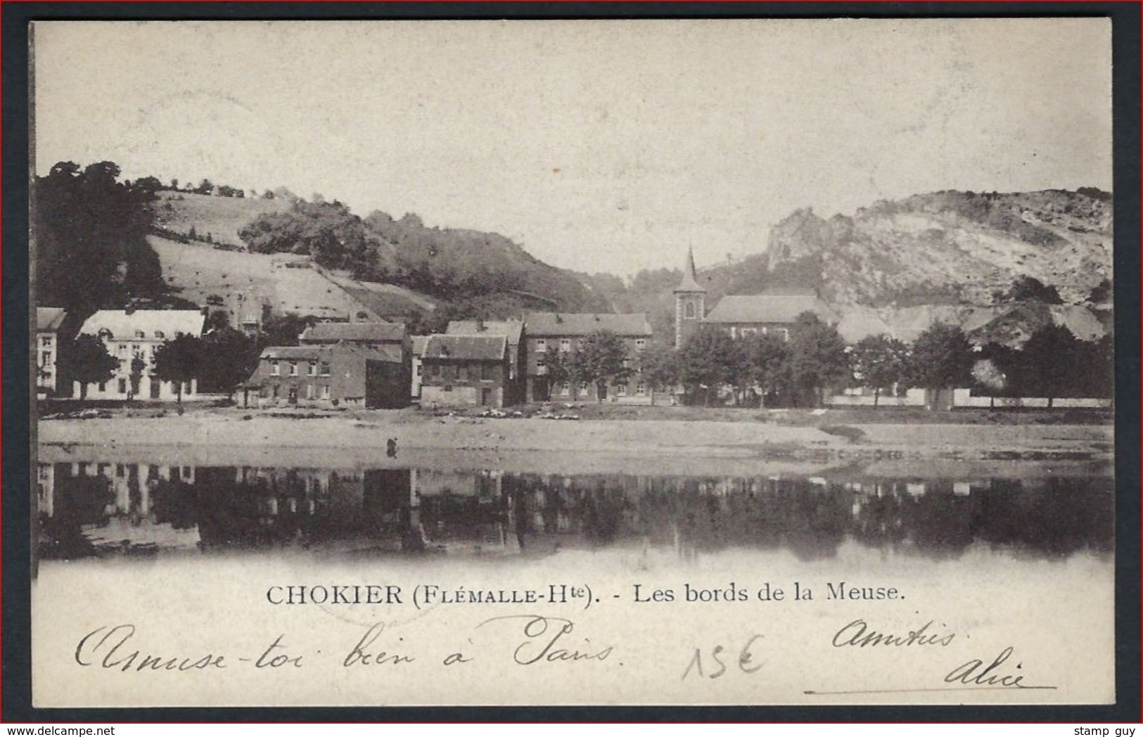 Postkaart Van CHOKIER - Flemalle Haute Les Bords De La Meuse Met Frankering RIJKSWAPEN ; Staat Zie 2 Scans ! - Flémalle